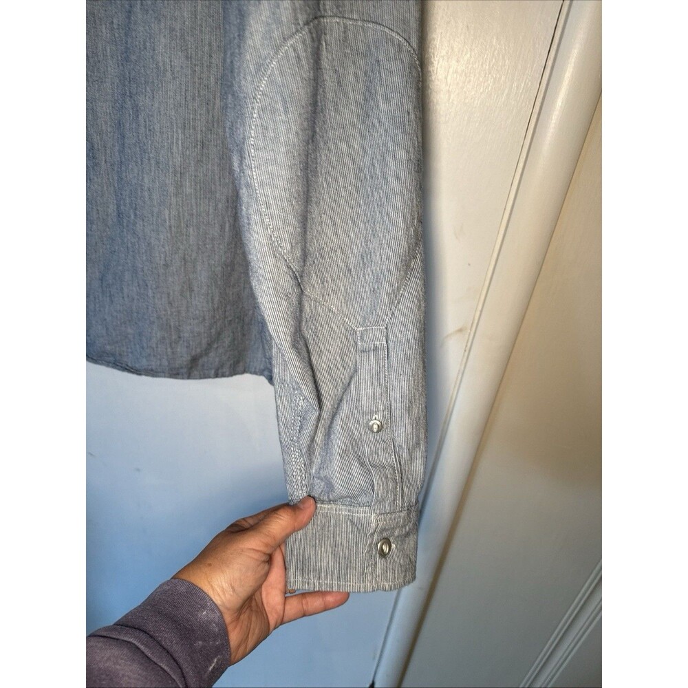 Freenote Cloth Lambert Hickory Stripe Long Sleeve Shirt | Men's Large - Picture 10 of 11